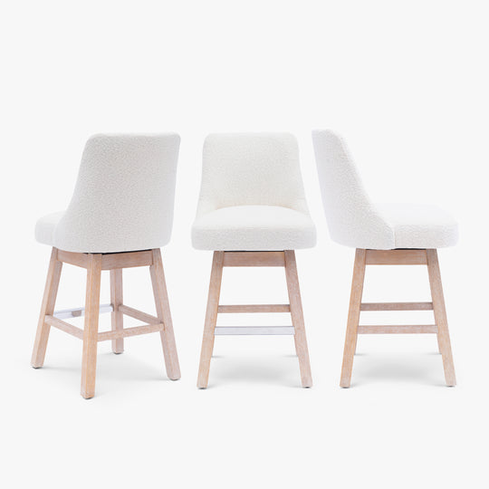 Genevieve 26" Upholstered Swivel Counter Height Bar Stools (Set of 3)