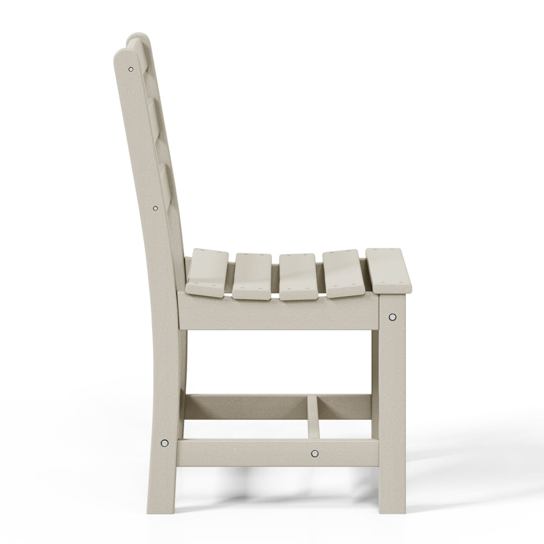 Ashore Outdoor HDPE Patio Classic Armless Dining Side Chair
