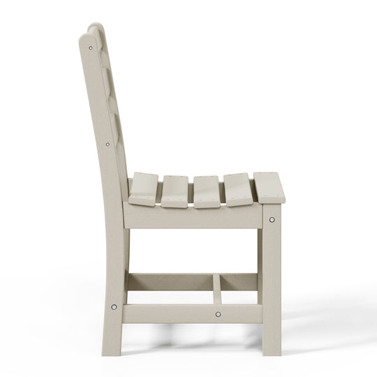 Ashore Outdoor HDPE Patio Classic Armless Dining Side Chair