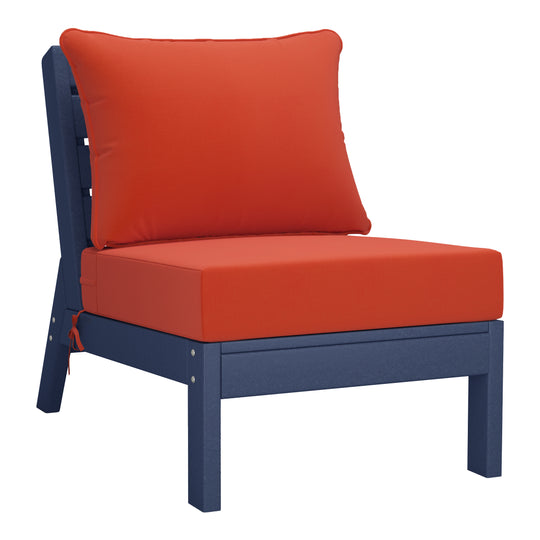 Avalon Outdoor Patio HDPE Sectional Sofa with Patio Cushions