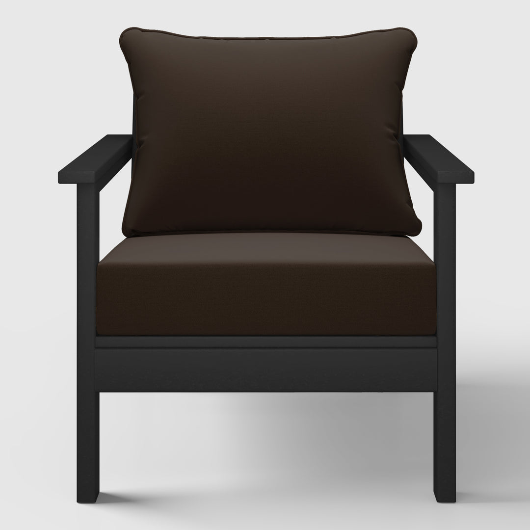 Avalon Outdoor Modern HDPE Patio Club Chair with Deep Seat Cushions