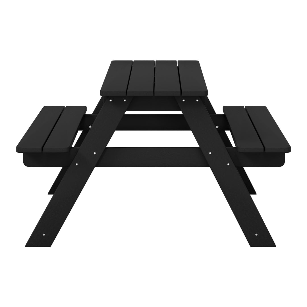 Malibu Outdoor Patio Kids HDPE Plastic Picnic Bench Table