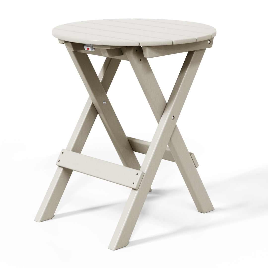 Malibu HDPE Outdoor 24.5 Inch Round Portable Folding Patio Dining Table