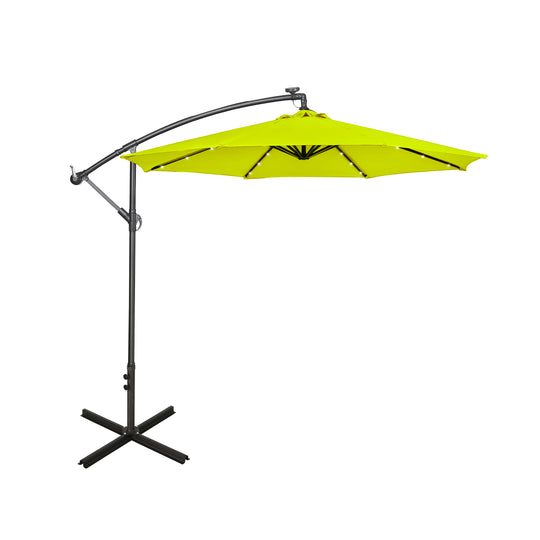 Albert 10 ft. Outdoor / Paito Cantilever Hanging Umbrella with Solar Power LED lights