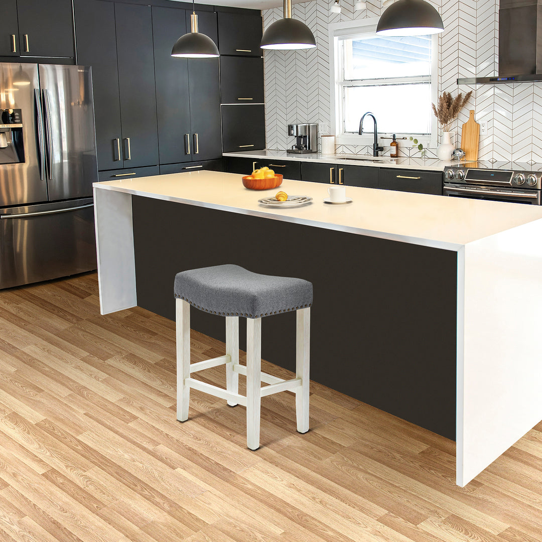 Lenox 24" upholstered nail head bar counter stool