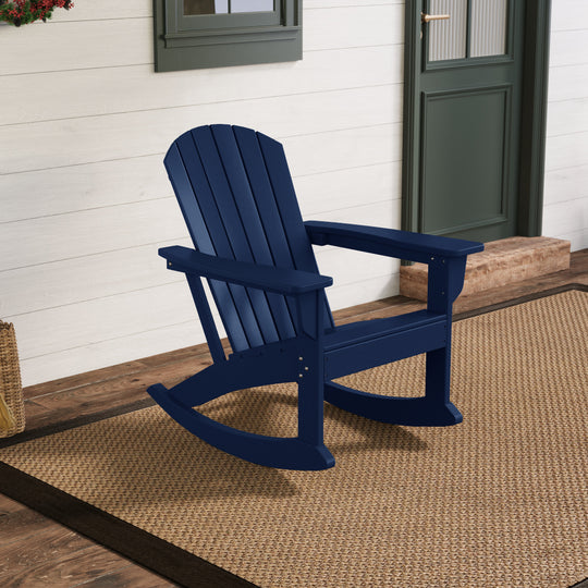 Dylan Outdoor Patio Poly Plastic Adirondack Rocking Chair
