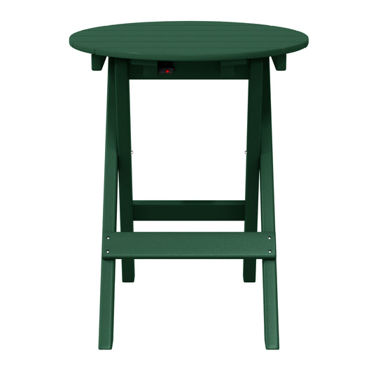 Malibu HDPE Outdoor 24.5 Inch Round Portable Folding Patio Dining Table