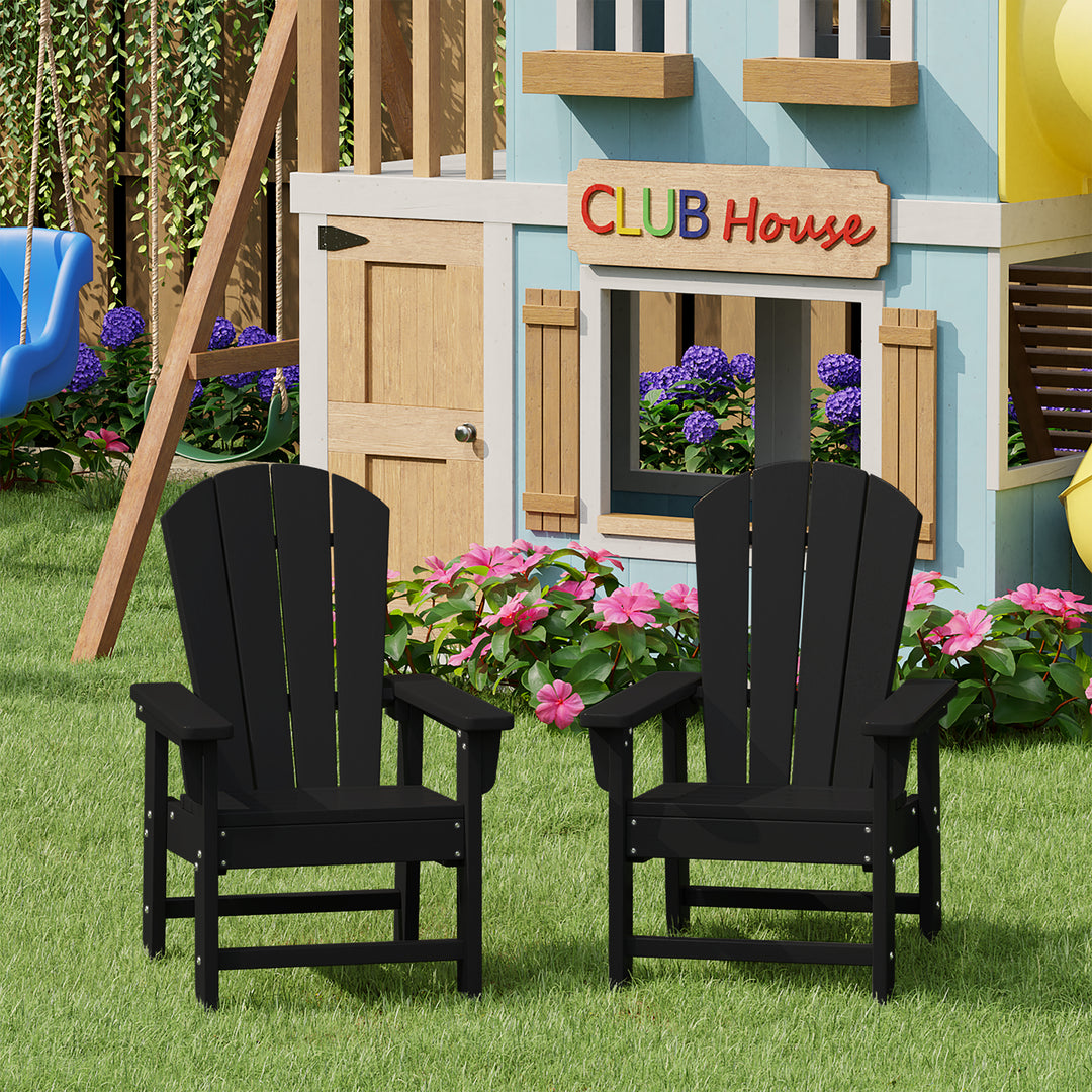 Malibu Kids Outdoor Adirondack Plastic Patio Chair (Set of 2)