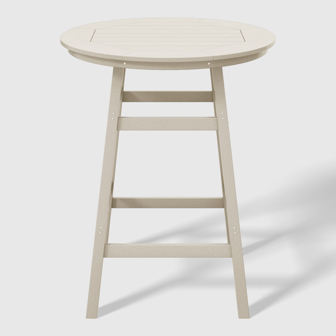 Malibu Outdoor 35" HDPE Round Patio Bar Height Table