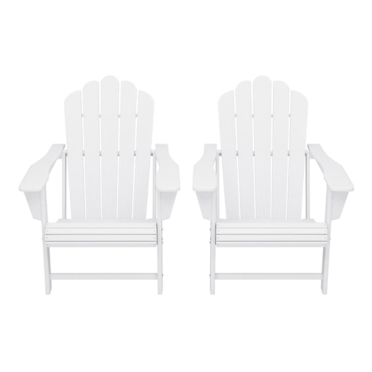 Highland Outdoor Patio HDPE Adirondack Chairs With Cup Holders (Set of 2)
