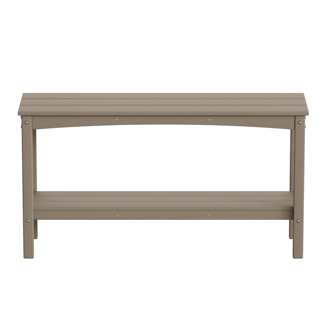 Malibu 55" Outdoor Patio HDPE Adirondack 2-Tier Shelf Console Table