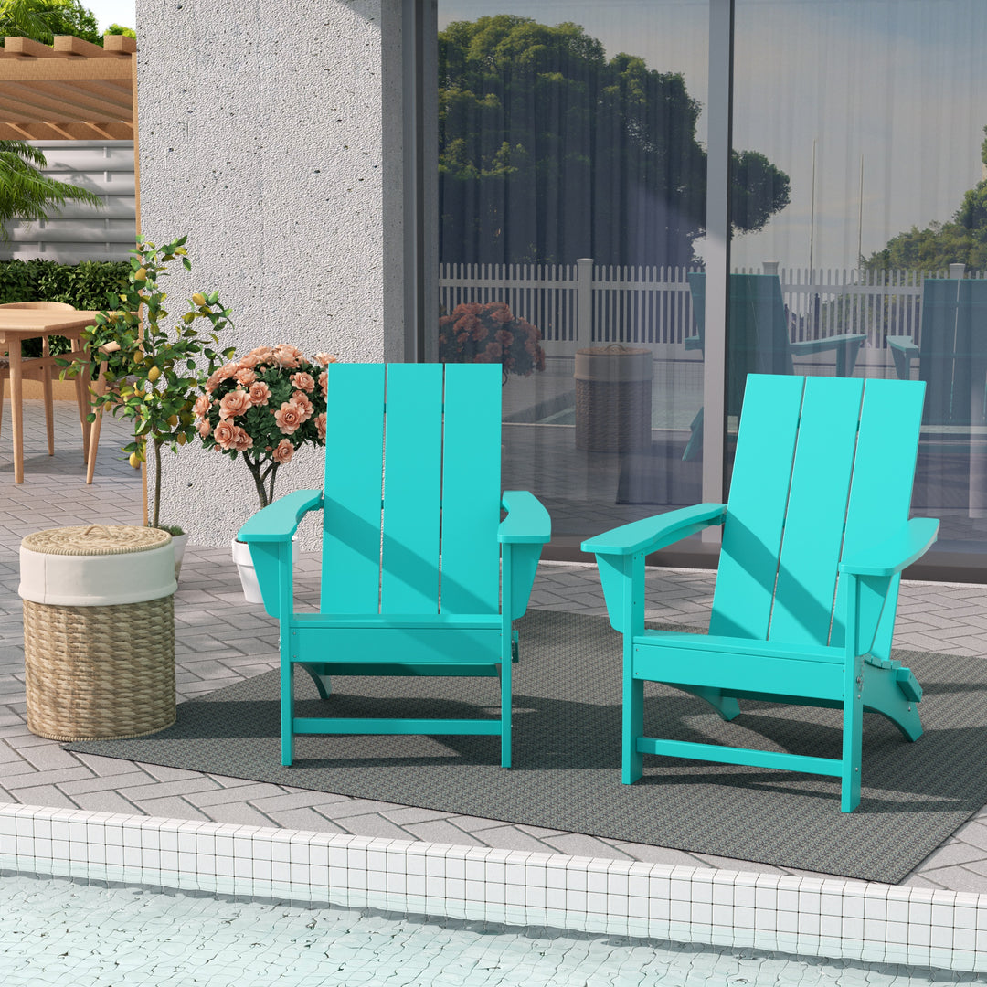 Ashore Westintrends Modern Outdoor Folding Adirondack Chair (Set of 2)