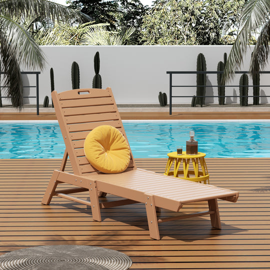 Malibu Poly Reclining Outdoor Patio Chaise Lounge Chair Adjustable