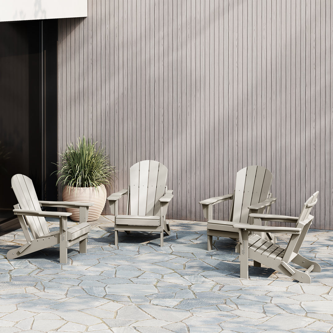 Malibu 4-Piece set outdoor folding Poly Adirondack chair