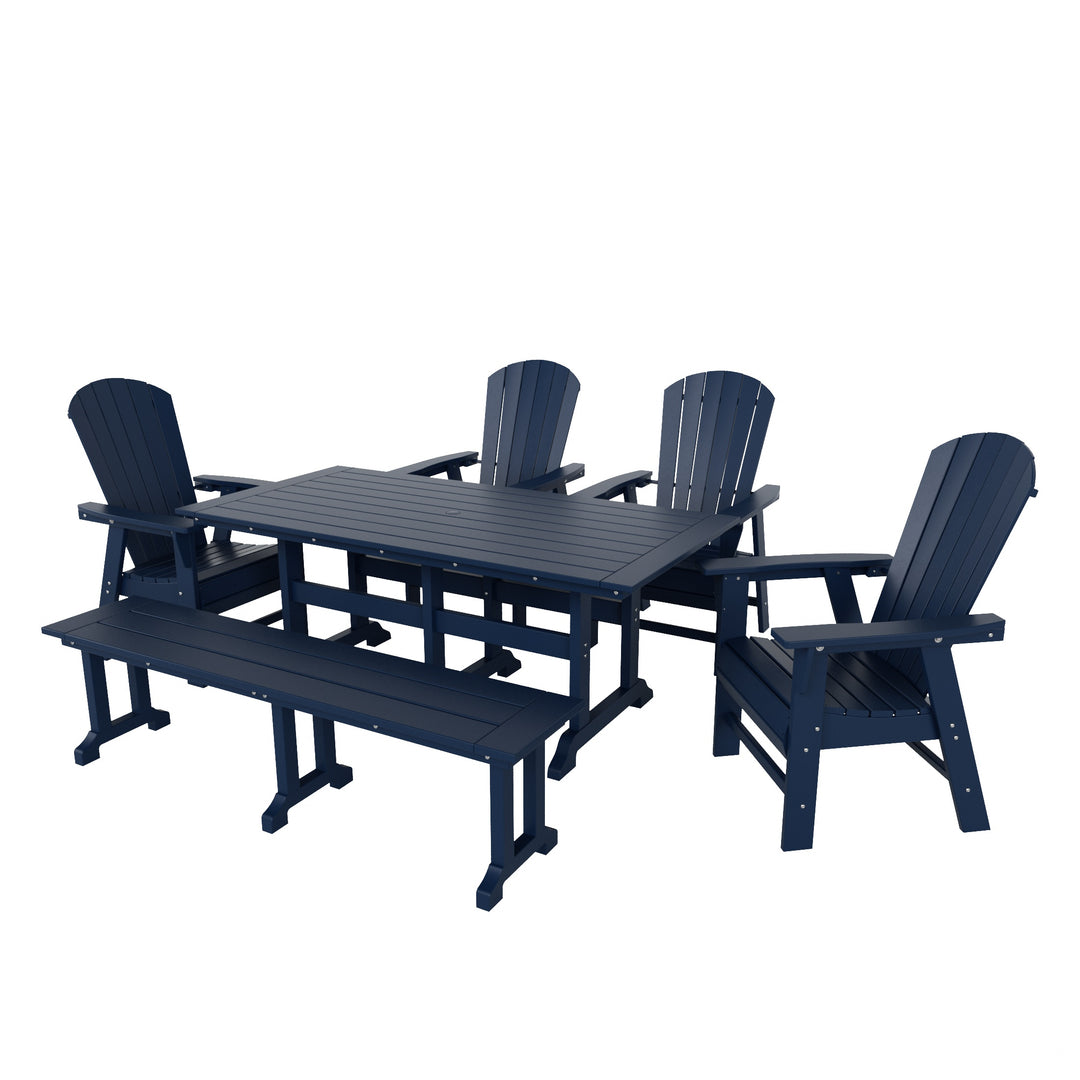 Dylan 6 Piece Outdoor Patio Dining Table and Armchair Dining Bench Set