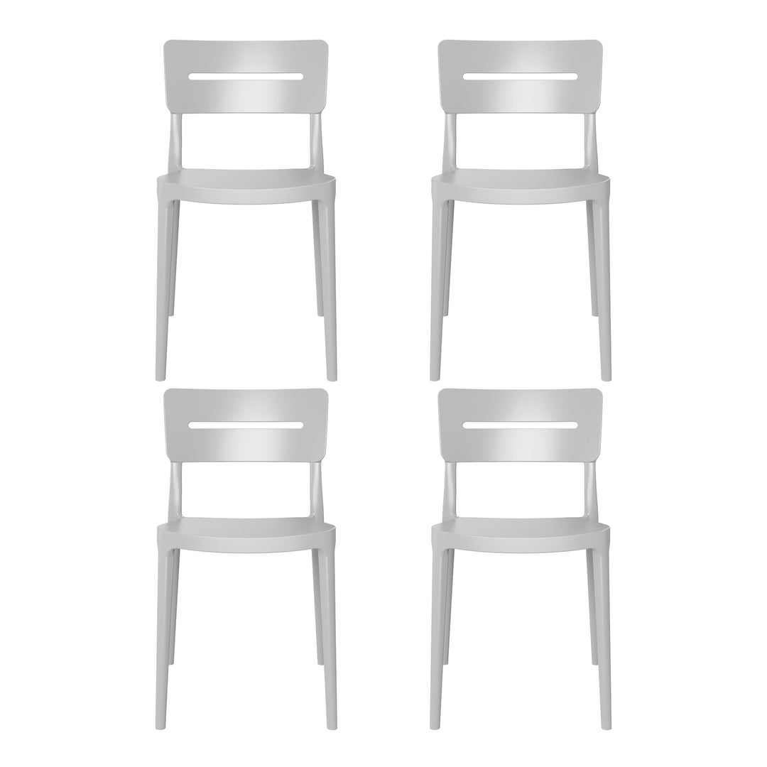 Playa Outdoor Modern Stackable Plastic Patio Dining Chairs (Set of 4)