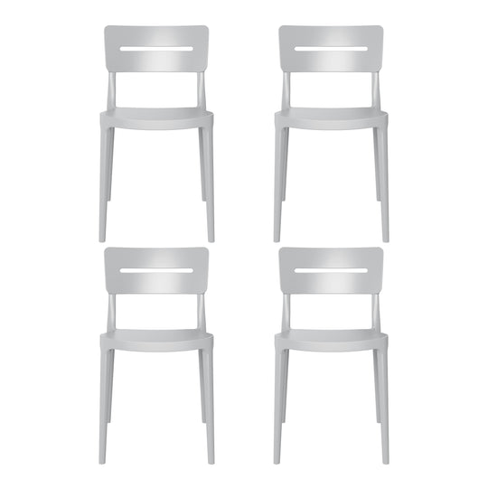 Playa Outdoor Modern Stackable Plastic Patio Dining Chairs (Set of 4)