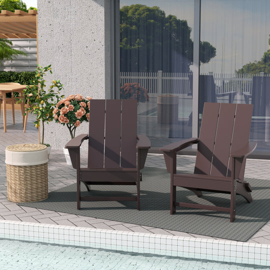 Ashore Westintrends Modern Outdoor Folding Adirondack Chair (Set of 2)