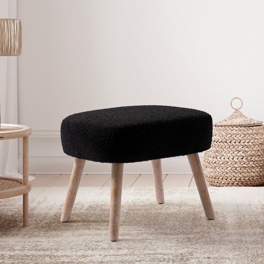 Genevieve 21" Wide Square Upholstered Cushion Ottoman Foot Stool