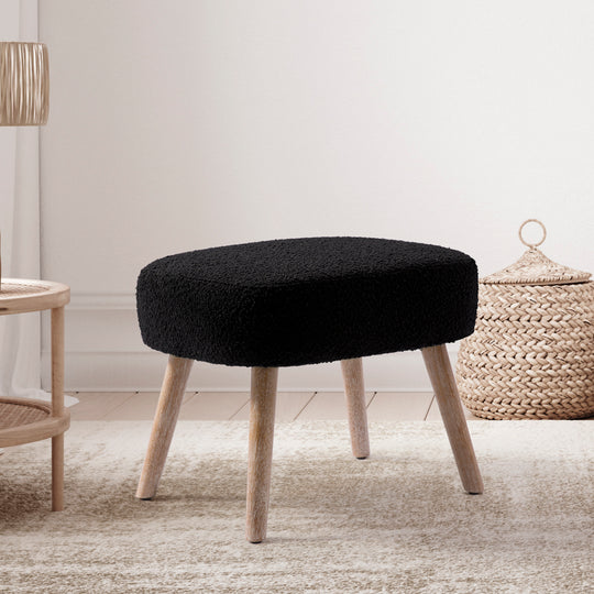 Genevieve 21" Wide Square Upholstered Cushion Ottoman Foot Stool