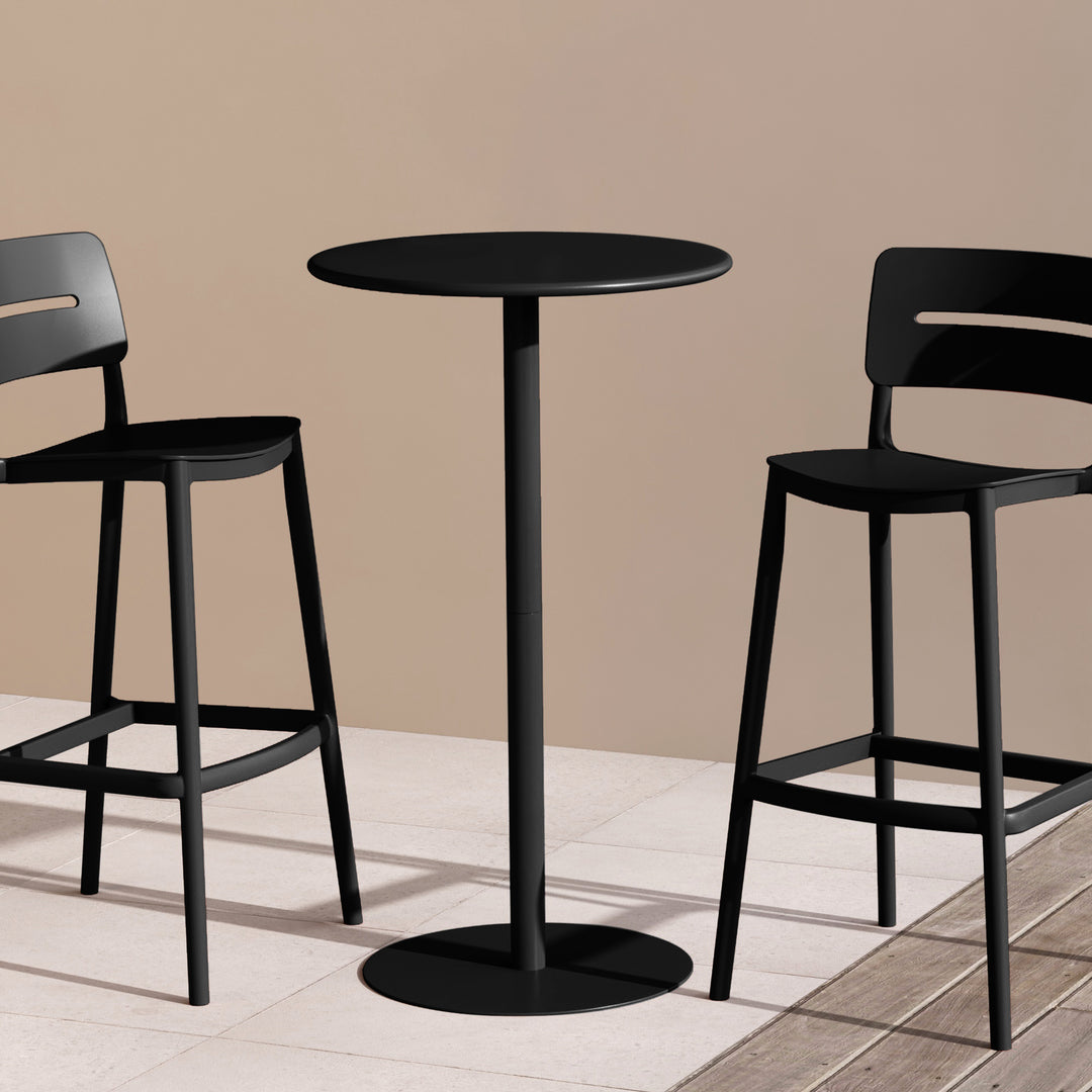 Playa 41.25" Adjustable Metal Round Bar Height Table