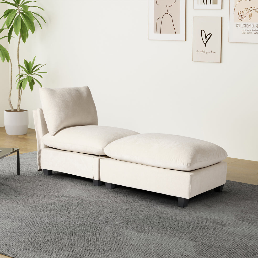 Augusta 68.5" Chenille Upholstered Indoor Chaise Lounge Chair