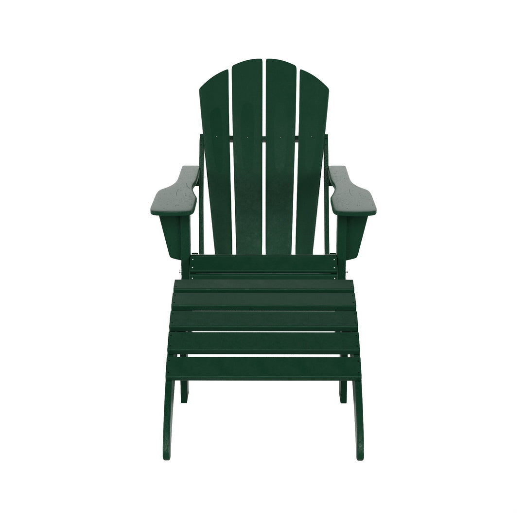 Malibu 2 piece set classic Adirondack chair with ottoman (1 seater)