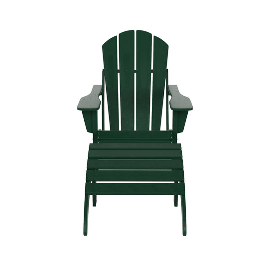 Malibu 2 piece set classic Adirondack chair with ottoman (1 seater)