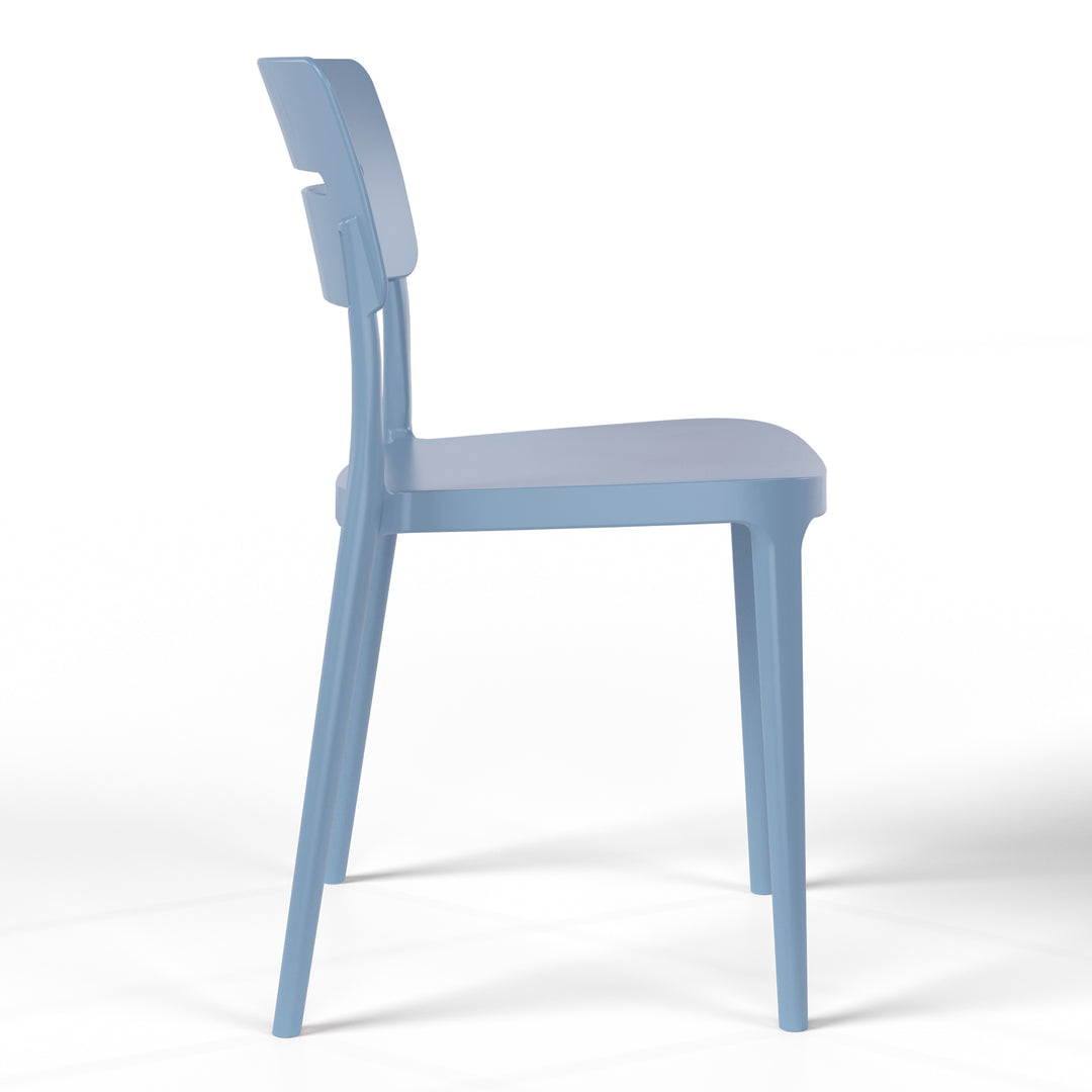 Playa Outdoor Modern Stackable Plastic Patio Dining Chairs (Set of 4)