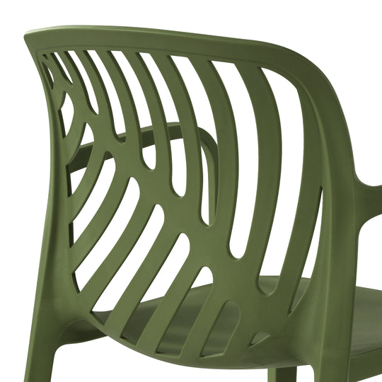 Playa Outdoor Modern Stackable Patio Dining Armchairs (Set of 2)