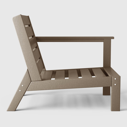 Avalon Outdoor Modern HDPE Patio Club Chair with Deep Seat Cushions