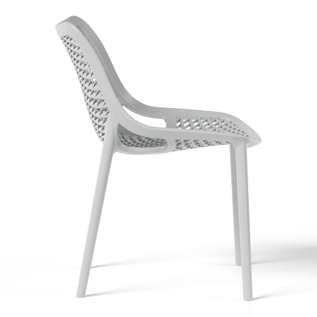 Playa Outdoor Stackable Modern Plastic Dining Chairs (Set of 2)