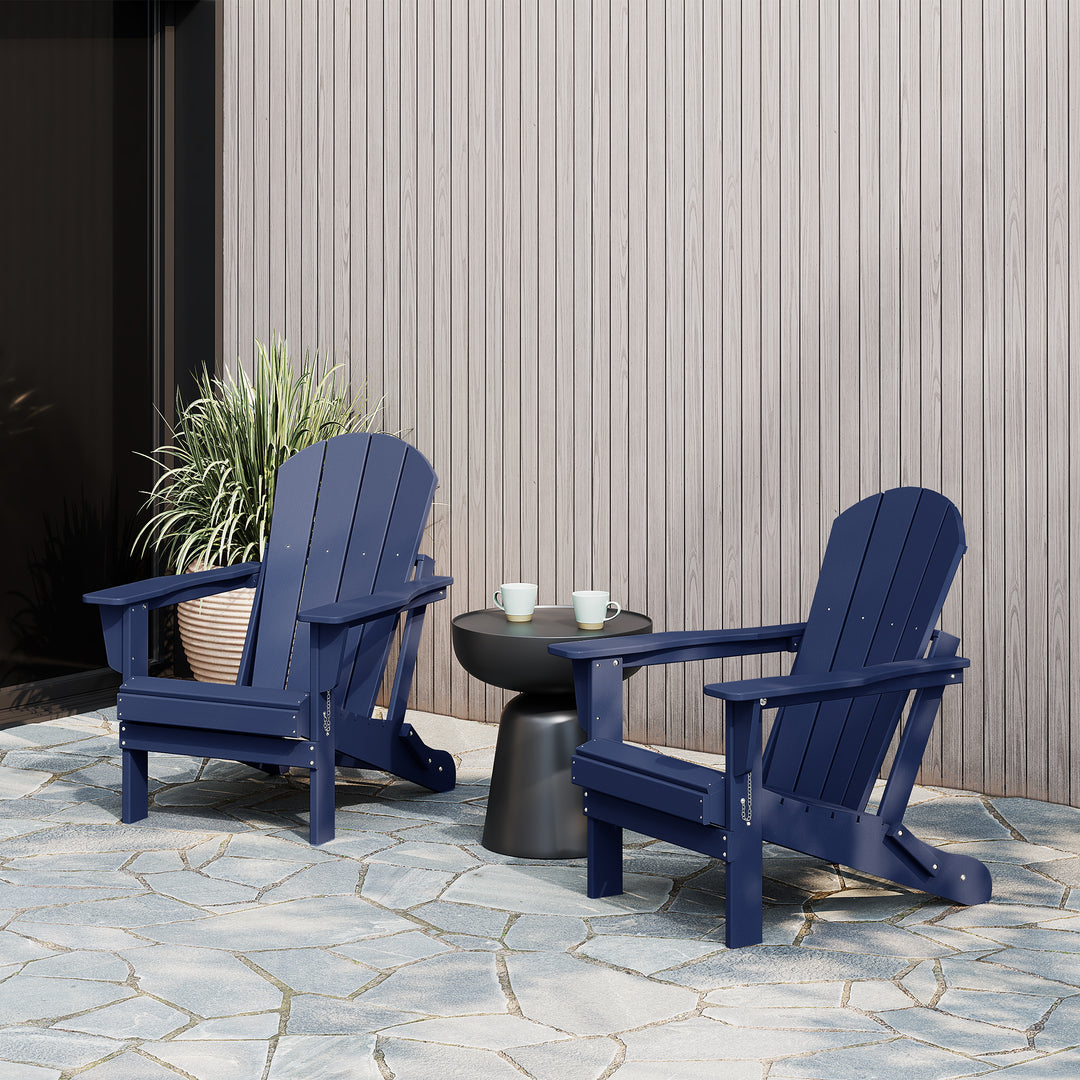 Malibu 2 piece set outdoor folding Poly Adirondack chair