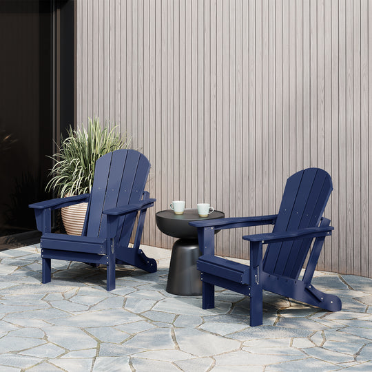 Malibu 2 piece set outdoor folding Poly Adirondack chair