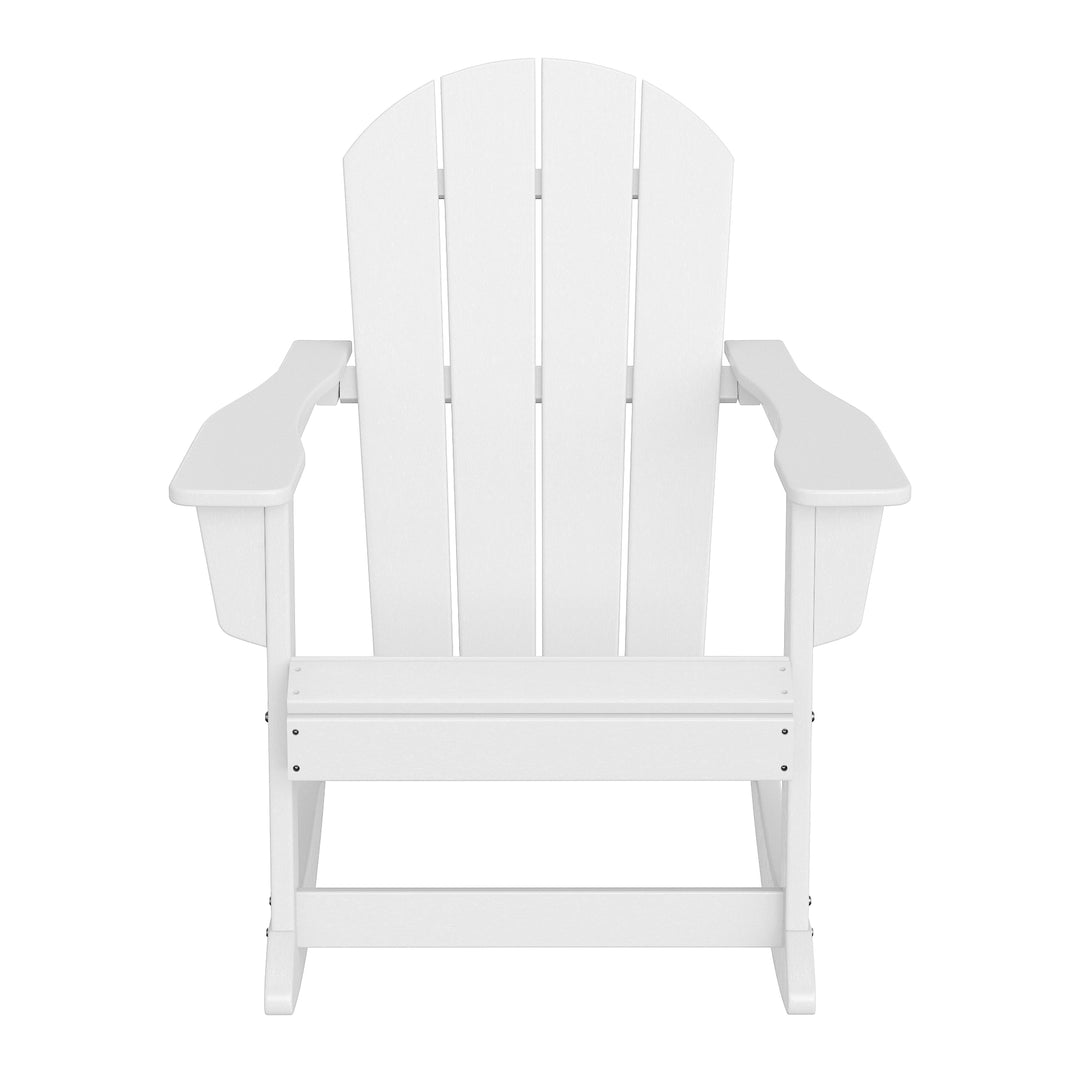 Malibu 3-Piece set Outdoor / Patio Poly Adirondack rocking chairs with a side table ( 2 seater )