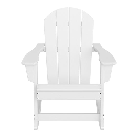 Malibu 3-Piece set Outdoor / Patio Poly Adirondack rocking chairs with a side table ( 2 seater )