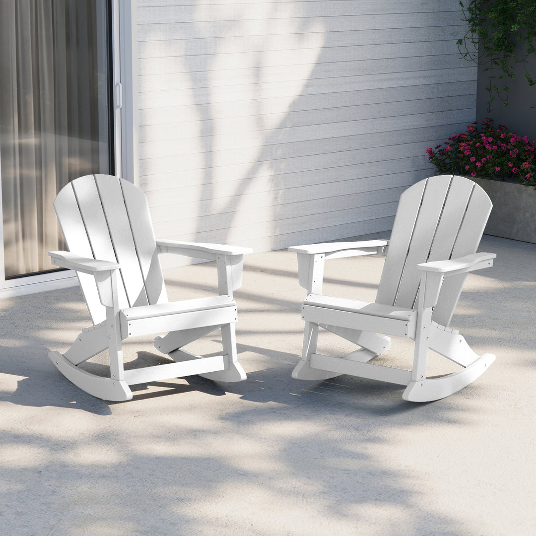 Malibu 2 piece set Outdoor / Patio Poly Adirondack rocking chairs ( 2 seater )