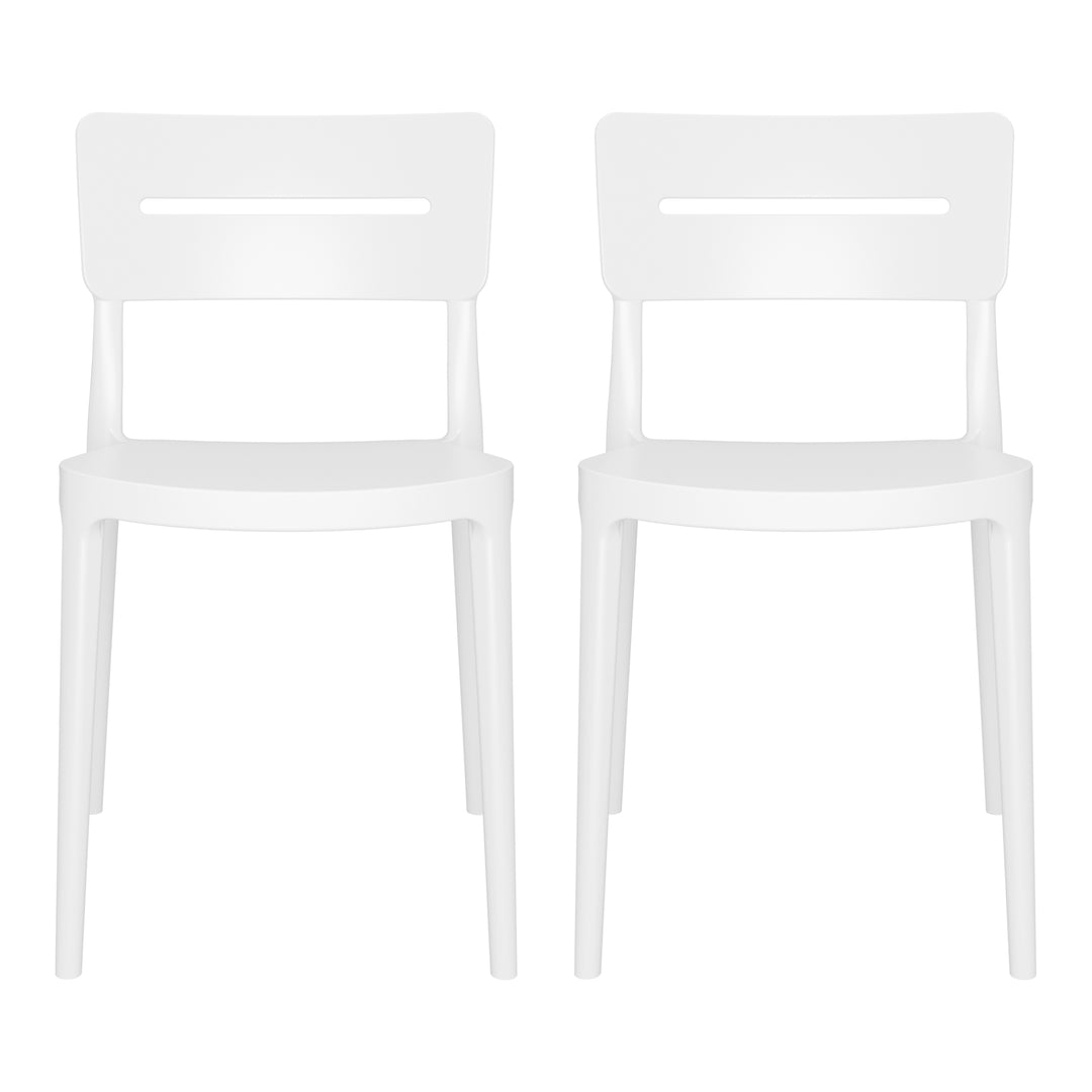 Playa Outdoor Modern Stackable Plastic Patio Dining Chairs (Set of 2)