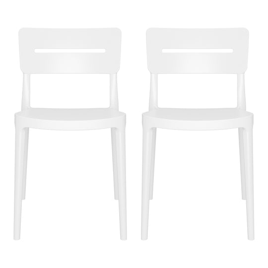 Playa Outdoor Modern Stackable Plastic Patio Dining Chairs (Set of 2)