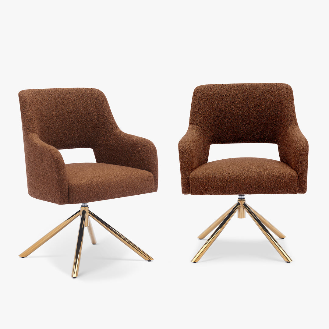 Genevieve Mid-Century Modern Wide Boucle Swivel Accent Arm Chair