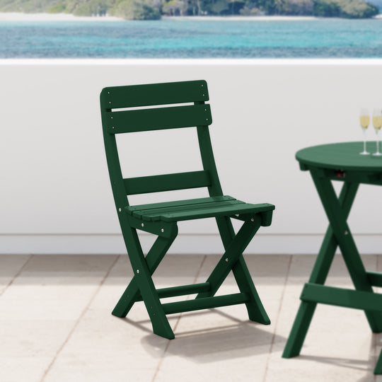 Malibu HDPE Outdoor Patio Modern Folding Dining Chair