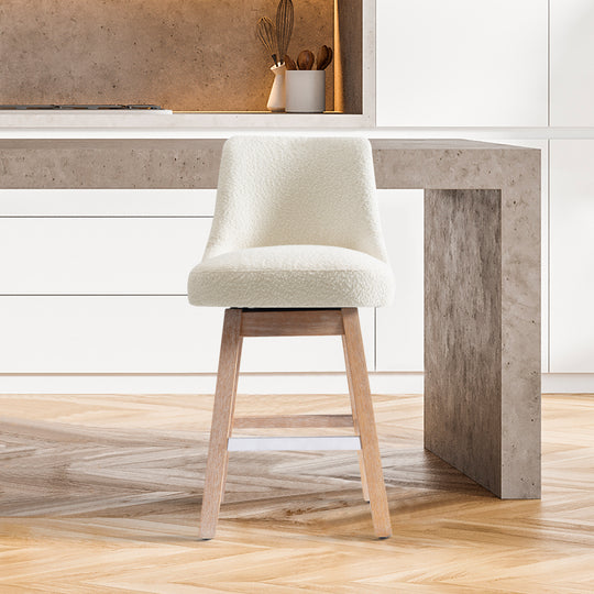 Genevieve 26" Upholstered Swivel Counter Height Bar Stool