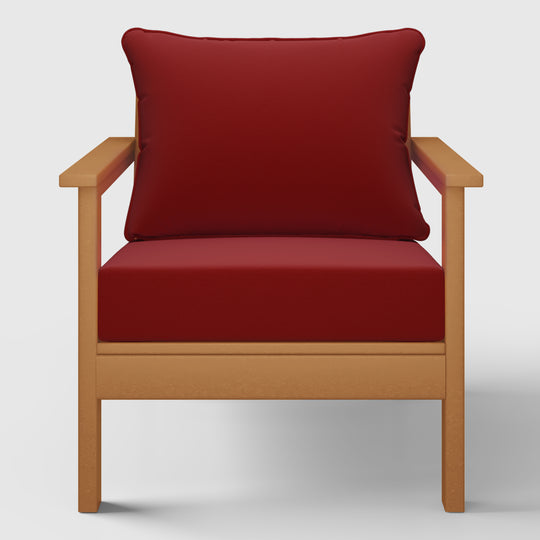 Avalon Outdoor Modern HDPE Patio Club Chair with Deep Seat Cushions