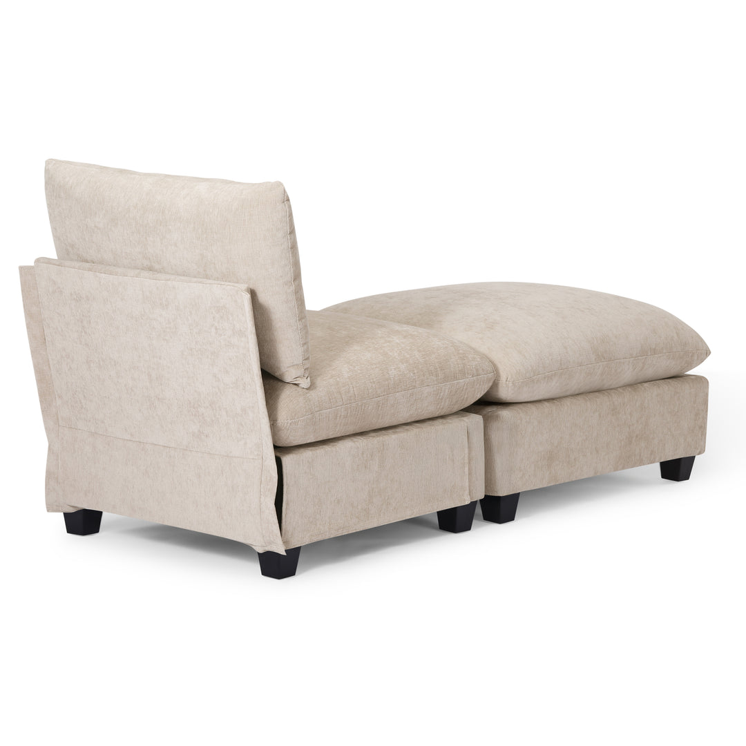 Augusta 68.5" Chenille Upholstered Indoor Chaise Lounge Chair