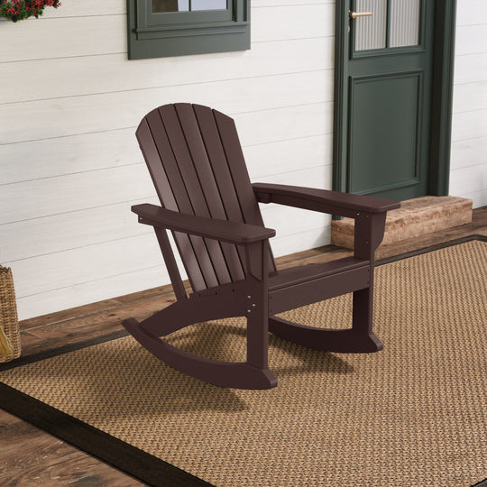 Dylan Outdoor Patio Poly Plastic Adirondack Rocking Chair