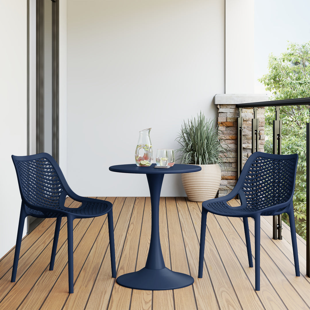 Playa Outdoor Stackable Modern Plastic Dining Chairs (Set of 2)