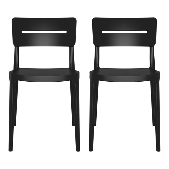 Playa Outdoor Modern Stackable Plastic Patio Dining Chairs (Set of 2)