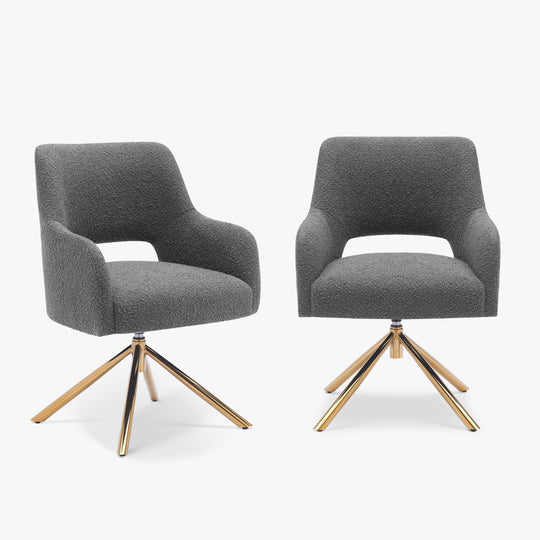 Genevieve Mid-Century Modern Wide Boucle Swivel Accent Arm Chair