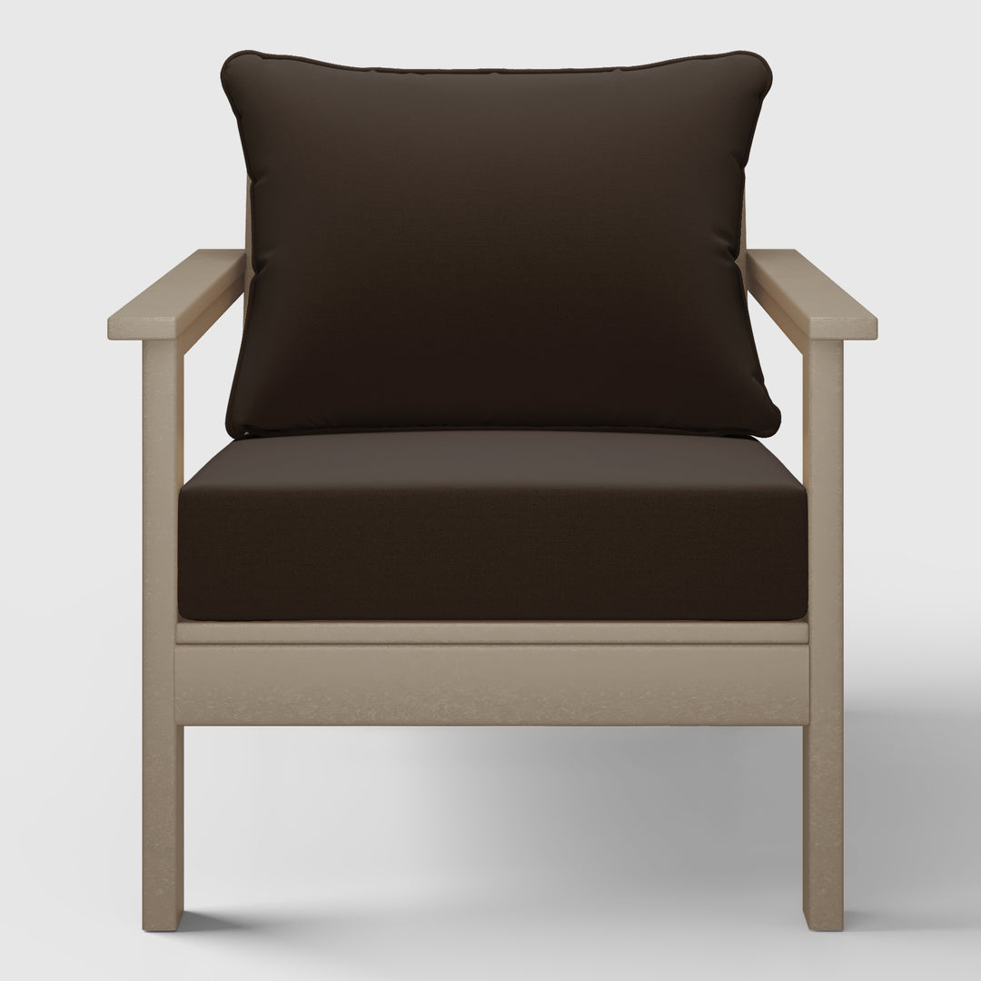 Avalon Outdoor Modern HDPE Patio Club Chair with Deep Seat Cushions