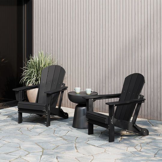 Malibu 2 piece set outdoor folding Poly Adirondack chair